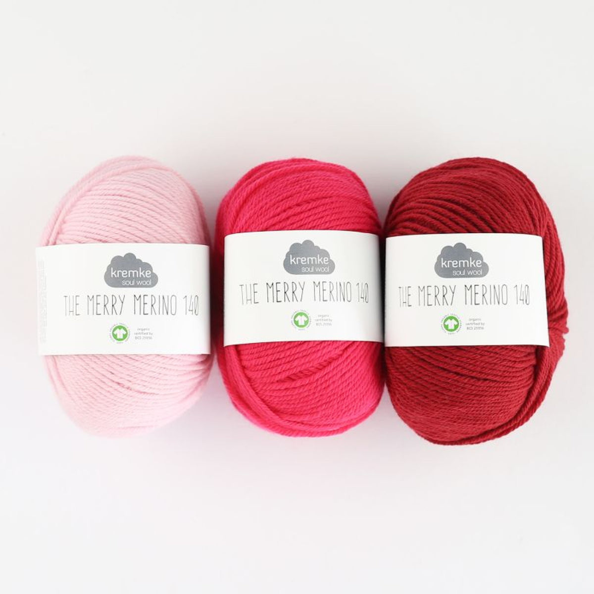 KREMKE The Merry Merino 140 – Garnknäuel in Rosa, Pink und Rot