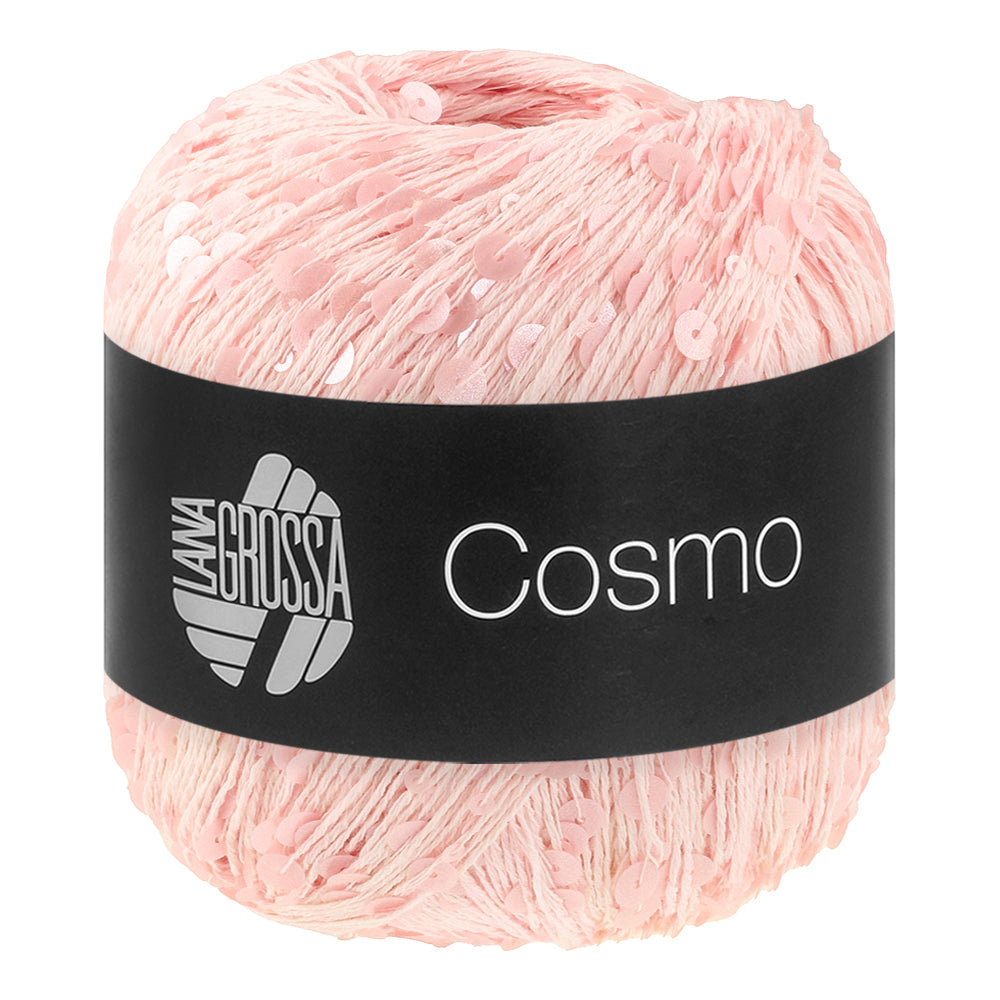 COSMO von LANA GROSSA – Farbe 23 Rosé, 100-g-Knäuel mit Pailletten