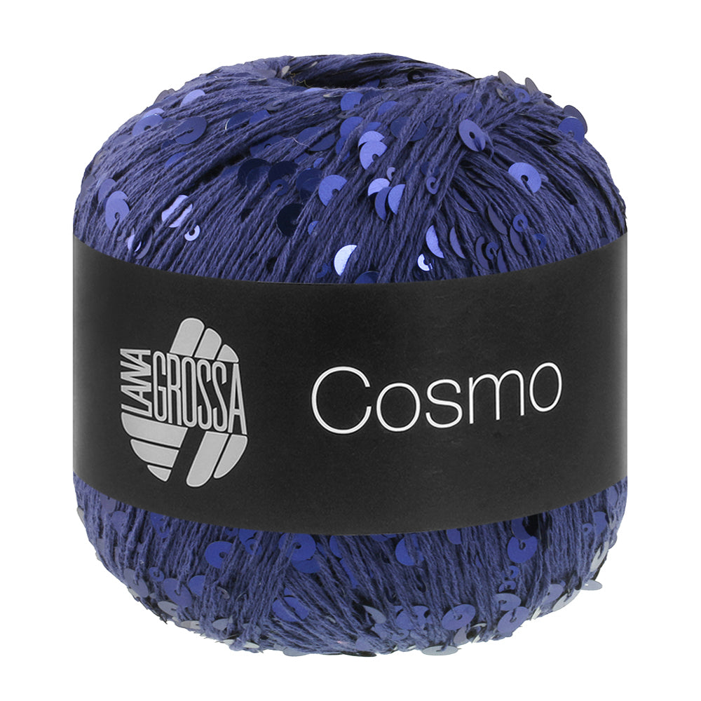 COSMO von LANA GROSSA – Farbe 28 Tintenblau, 100-g-Knäuel mit Pailletten