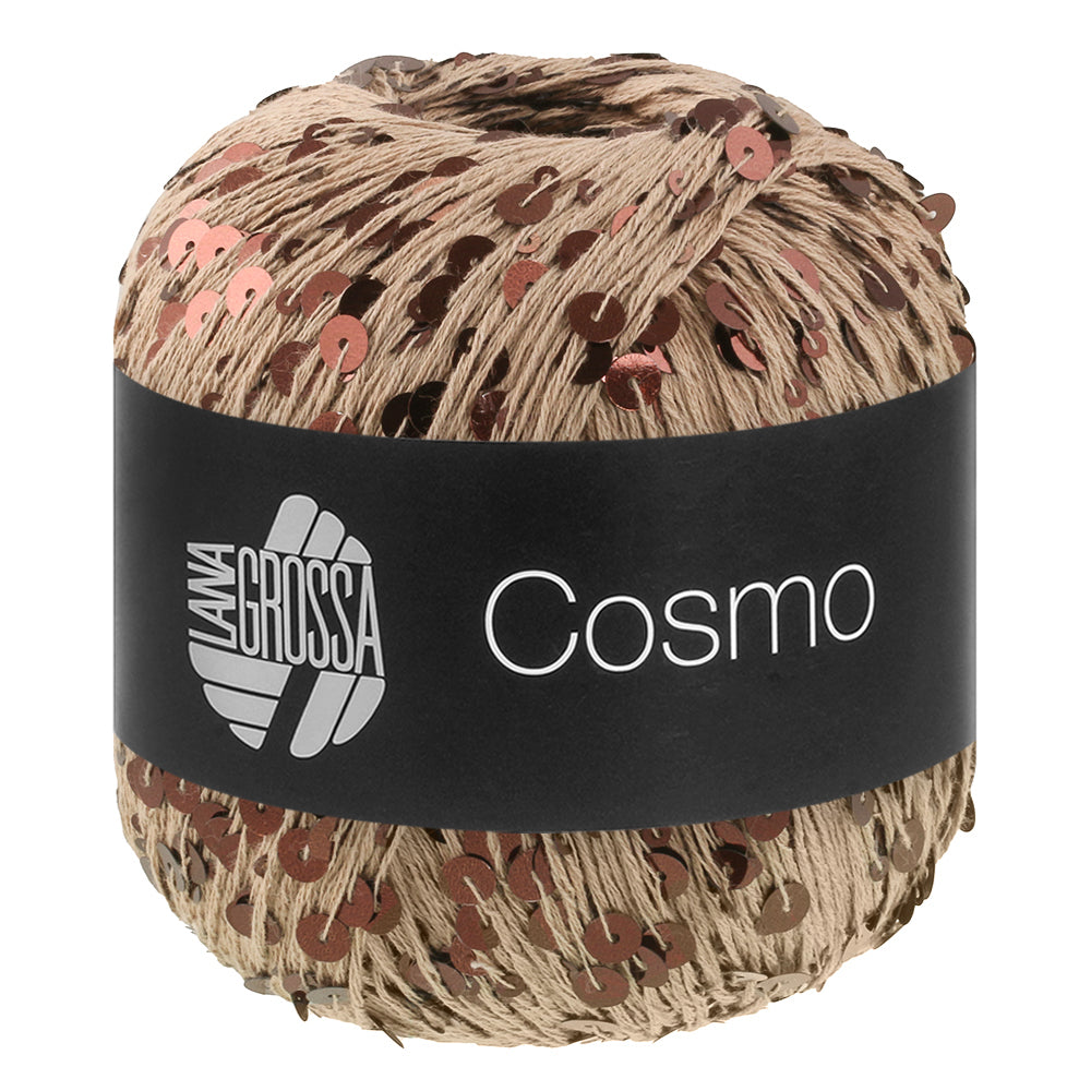COSMO von LANA GROSSA – Farbe 32 Camel, 100-g-Knäuel mit Pailletten